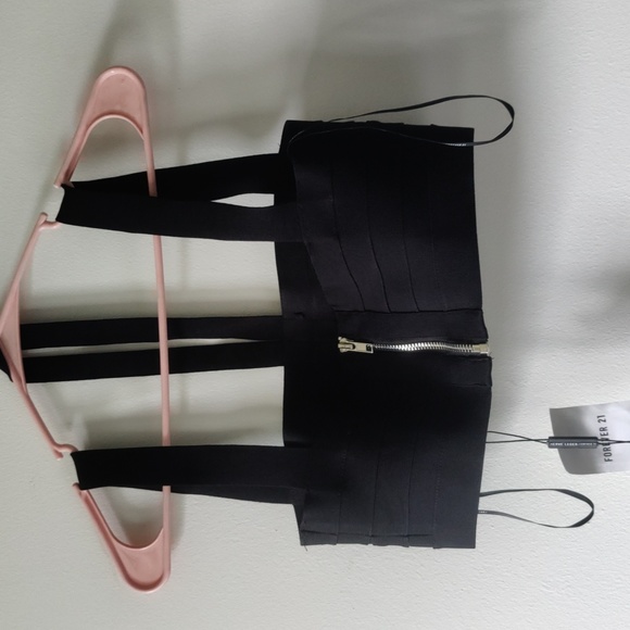 NWT HARVE LEGER and F21 Black Bandage Tube/Crop Top - Picture 6 of 6